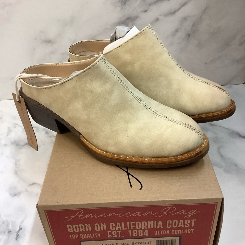 American Rag Beige Suede Mules - Picture 3 of 8